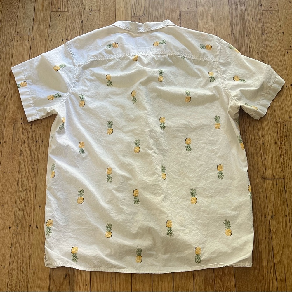 Goodfellow Men’s Pineapple White Button Shirt - image 2